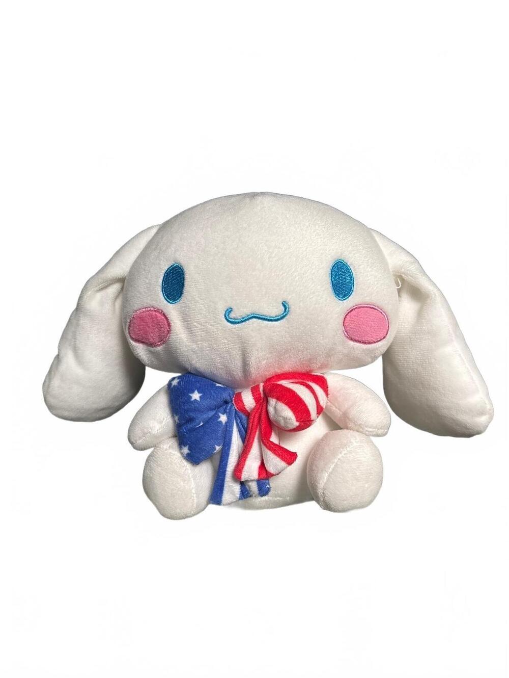 Cinnamoroll Patriotic Plush American Flag Bow 8" Sanrio Hello Kitty & Friends